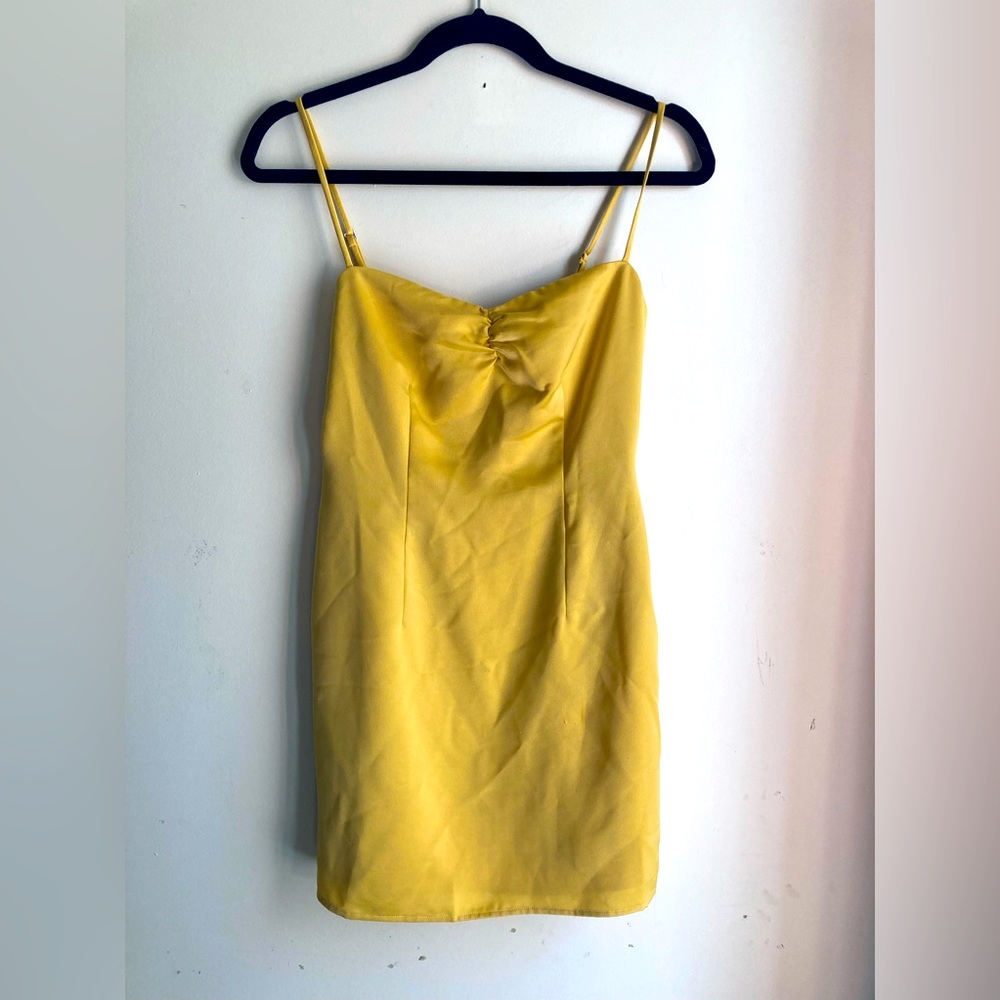 NBD yellow mini dress XS